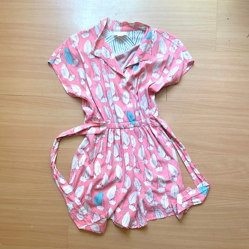 Maeve Tourista Pink Sailboat Romper